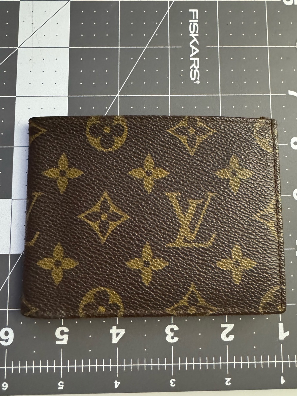 Louis Vuitton Monogram Canvas Money Clip Wallet in Brown and Gold